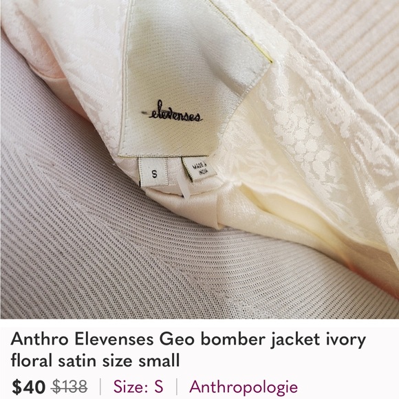 Elevenses Pink and White Bomber Jacket with Ribbed Cuffs - Picture 6 of 6